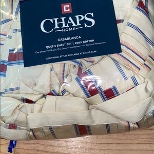Chaps queen sheet set/ shams